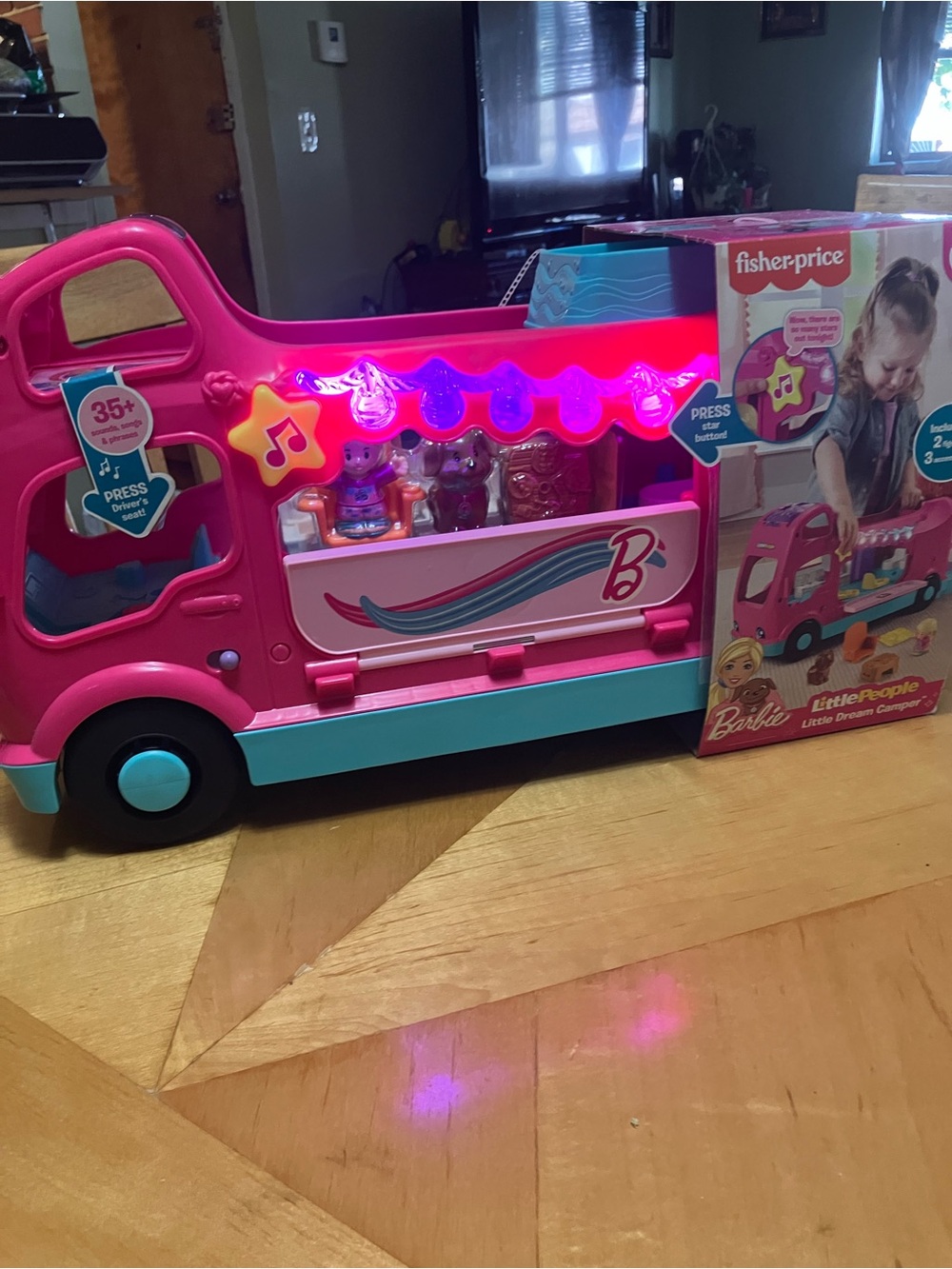 Fisher-Price Barbie Little People Pink and Teal Dream Camper Play Truck